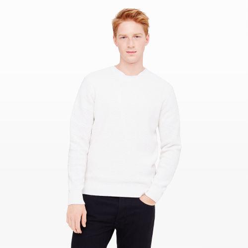 Club Monaco Color White Tuck Stitch Crew