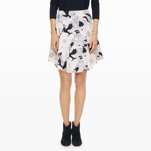 Club Monaco Color Blue Lindell Flouncy Print Skirt In Size 0
