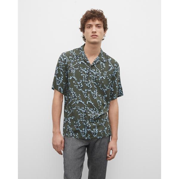 Club Monaco Leaf Print Camp Collar Shirt