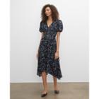 Club Monaco Silk V-neck Puff Sleeve Dress