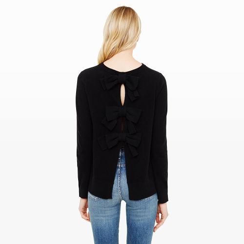 Club Monaco Color Black Sidone Bow Cashmere Sweater