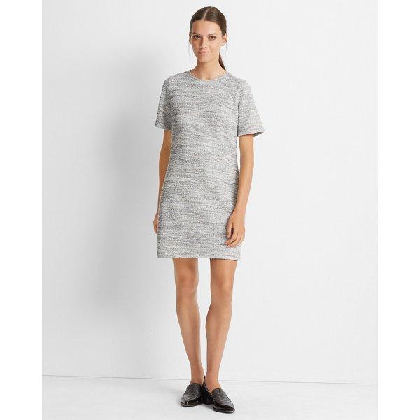 Club Monaco Grey Multi Textured Short Sleeve Dress