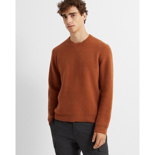 Club Monaco Cocoa Brushed Wool-blend Crew