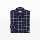 Club Monaco Color Maritime Navy Multi Slim Windowpane Flannel Shirt