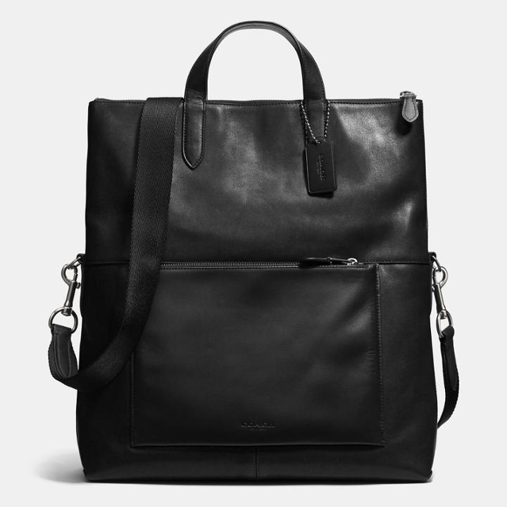 Coach Manhattan Foldover Tote In Leather