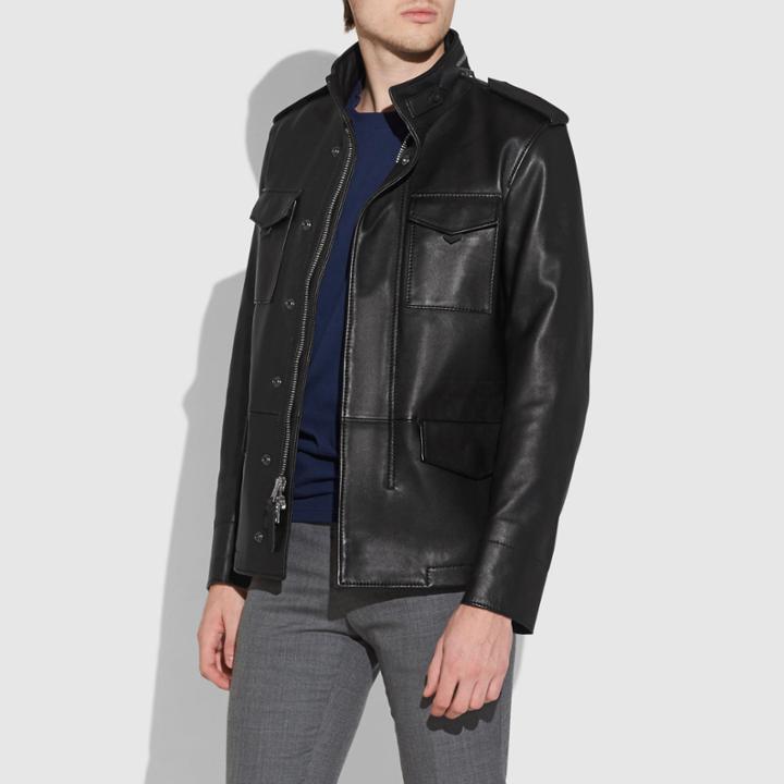 Coach Burnished Leather M65 Jacket