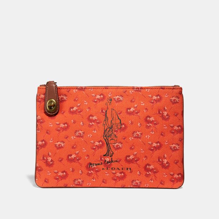 Coach Bonnie Long Boots Turnlock Pouch 26 In Canvas
