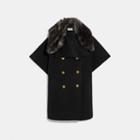 Coach Luxury Wool Cape With Shearling Collar