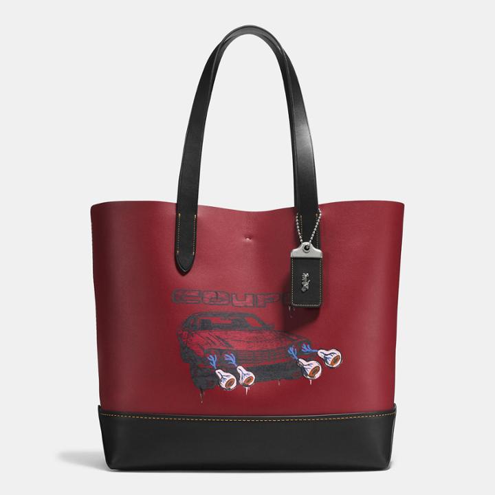 Coach Gotham Tote In Glove Calf Leather With Wild Car Print