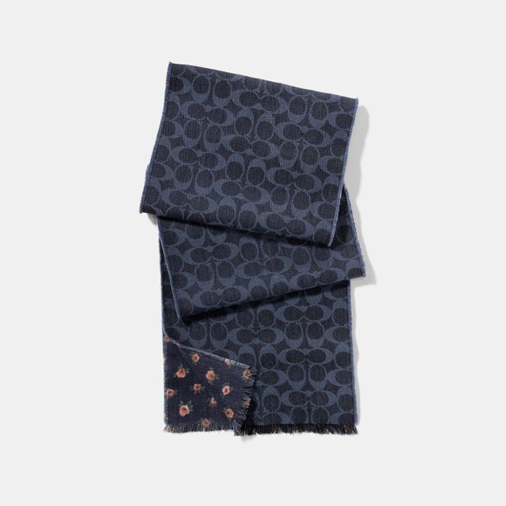 Coach Reversible Floral Signature C Muffler