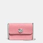 Coach Bowery Crossbody In Glitter Rose Grain Leather
