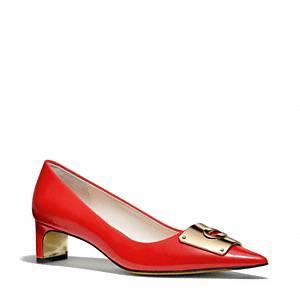 Coach - Lawrence- Low Heel W/hardware Detail Classic Vermillion 11  B