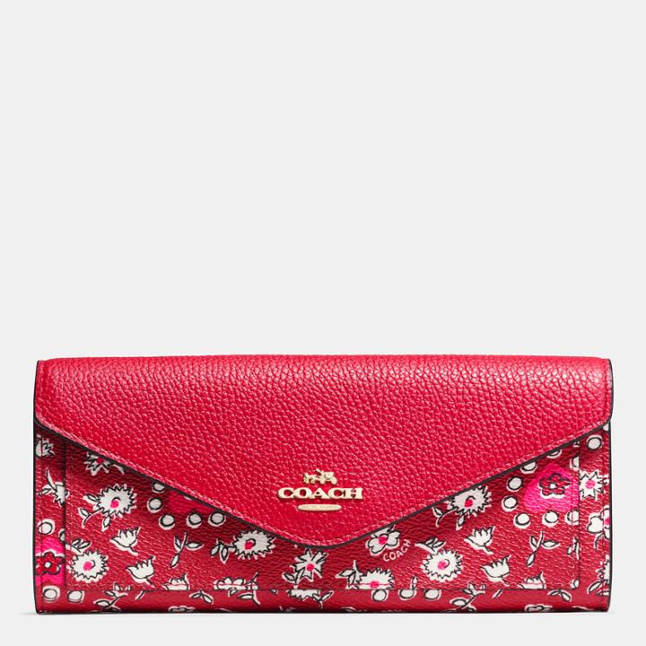 Coach Soft Wallet In Wild Hearts Print Coated Canvas