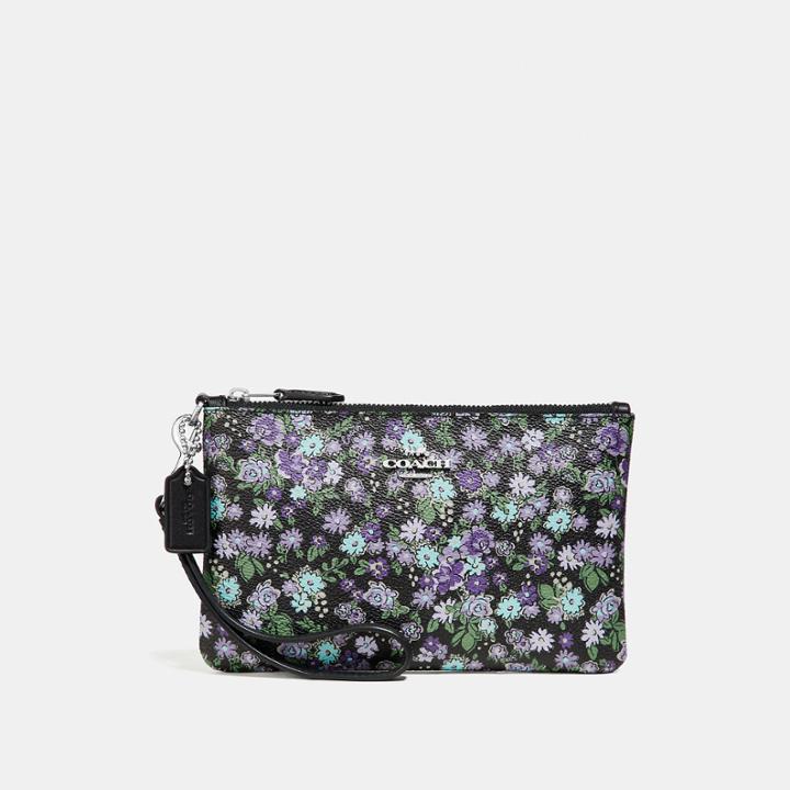Coach Small Wristlet With Posey Cluster Print