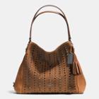 Coach All Over Studs And Grommets Edie Shoulder Bag 31 In Suede