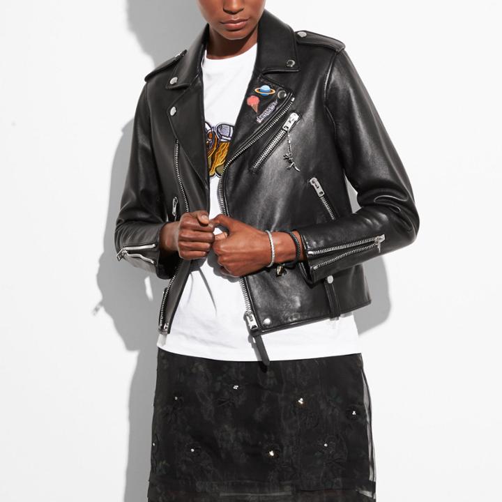 Coach Space Patch Moto Jacket