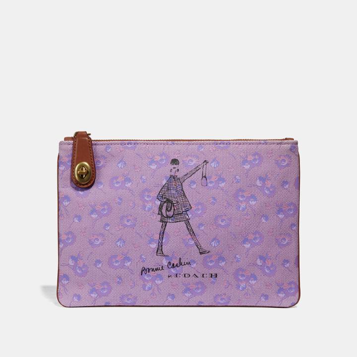 Coach Bonnie Walking Turnlock Pouch 26 In Canvas