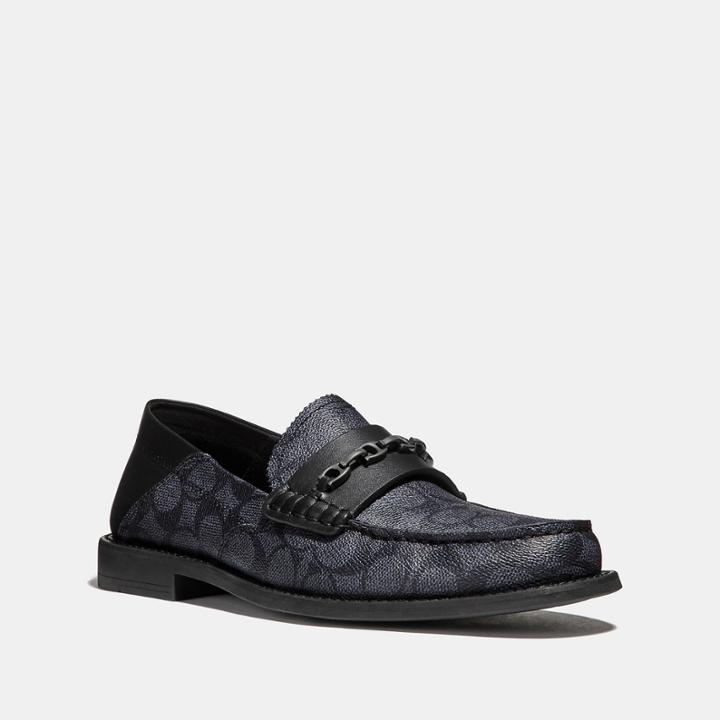 Coach Chain Loafer In Signature Canvas