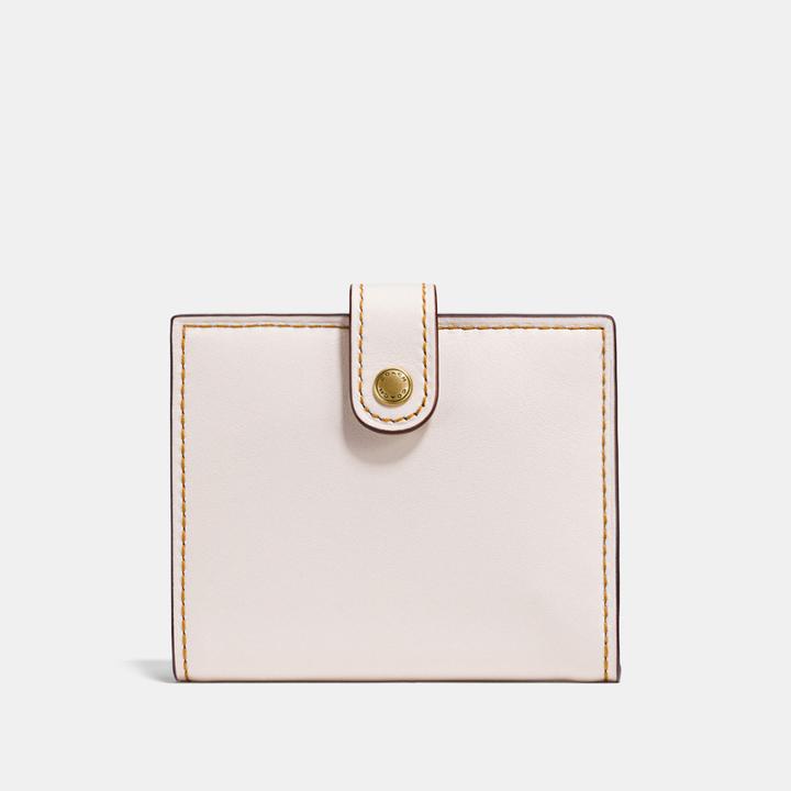 Coach Small Trifold Wallet With Floral Bow Print Interior