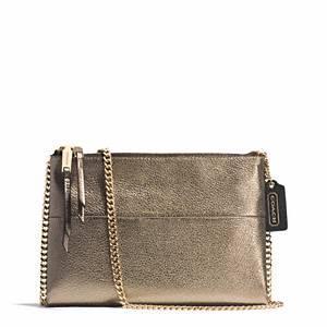 Coach - Top Zip Crossbody Metallic Gd/gold