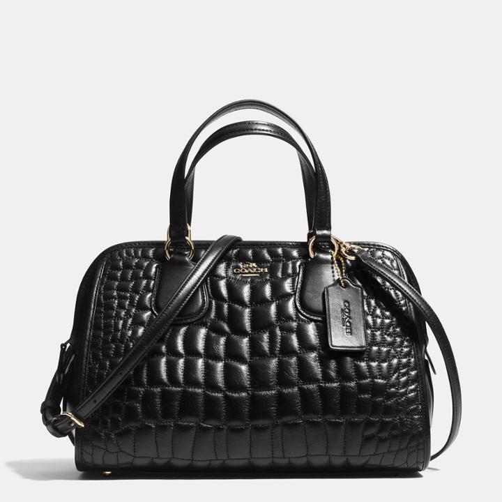 Coach Nolita Satchel In Quilted Croc Leather