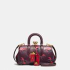 Coach Kisslock Satchel In Glovetanned Leather With Colorblock Horse And Duck Print