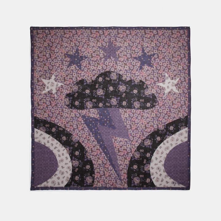 Coach Glam Rock Patchwork Oversized Square Scarf