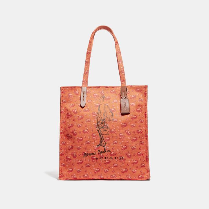 Coach Bonnie Cashin Long Boots Tote In Printed Canvas