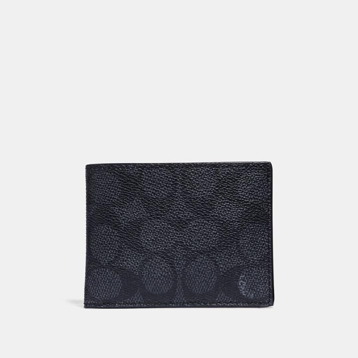 Coach Slim Billfold Wallet In Signature Canvas