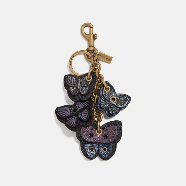 Coach Butterfly Cluster Bag Charm With Snakeskin Detail