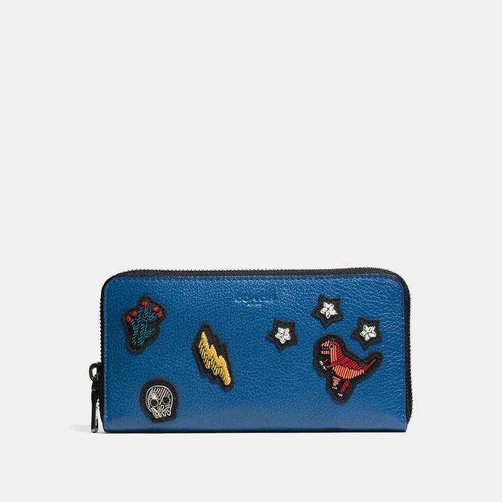 Coach Accordion Zip Wallet In With Patches