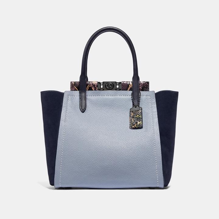 Coach Troupe Tote In Colorblock With Snakeskin Detail