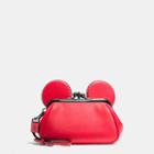 Coach Mickey Kisslock Wristlet In Smooth Leather - Disney