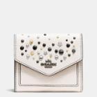 Coach Small Wallet In Polished Pebble Leather With Star Rivets