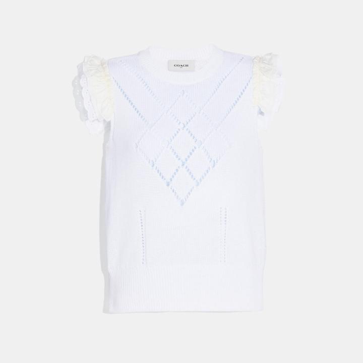 Coach Broderie Anglaise Sleeveless Sweater