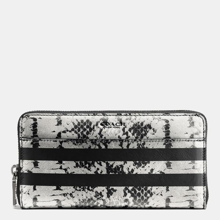 Coach Accordion Wallet In Python Stripe Leather