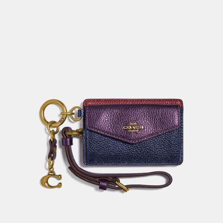 Coach Card And Coin Pouch In Colorblock
