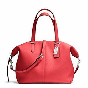 Coach - Bleecker Pebbled Leather Cooper Satchel Sv/love Red