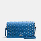 Coach Foldover Crossbody In Polished Pebble Leather With Ombre Rivets