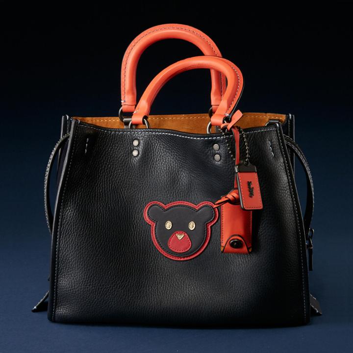 Coach Bear Rogue Bag In Glovetanned Pebble Leather