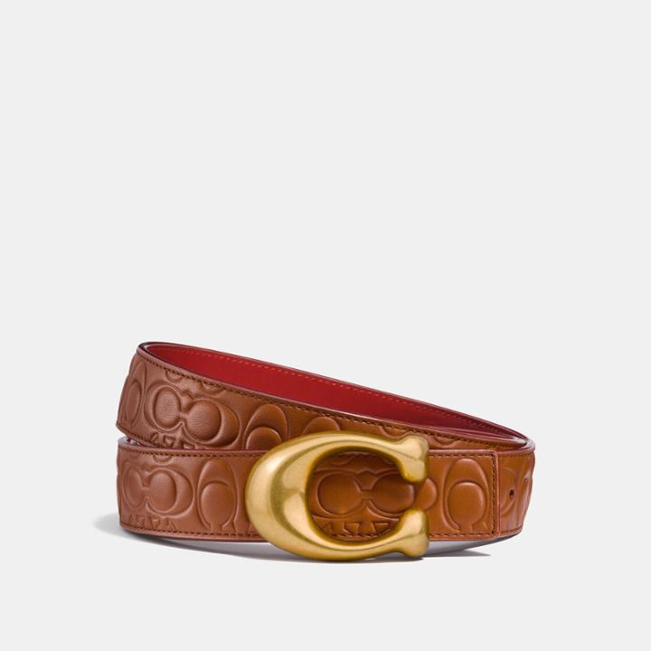 Coach Sculpted Signature Reversible Belt In Signature Leather