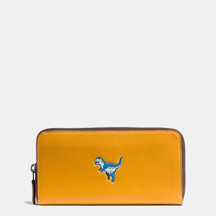 Coach Accordion Wallet In Glovetanned Leather With Rexy