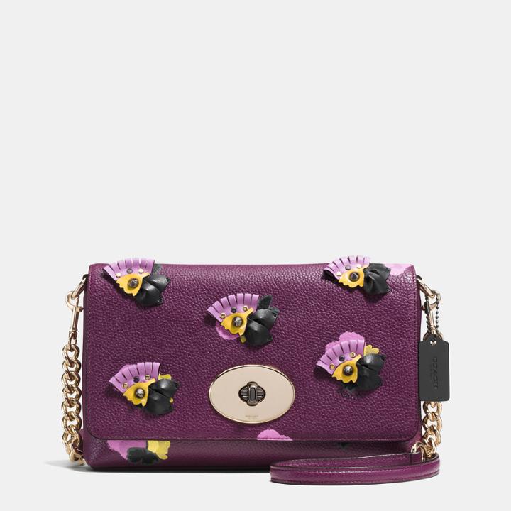 Coach Crosstown Crossbody In Floral Applique Leather