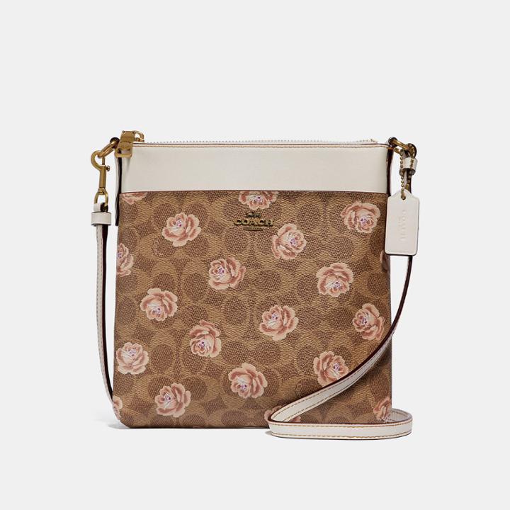 Coach Messenger Crossbody In Signature Rose Print