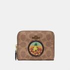 Coach Wizard Of Oz Boxed Small Zip Around Wallet In Signature Canvas With Patches