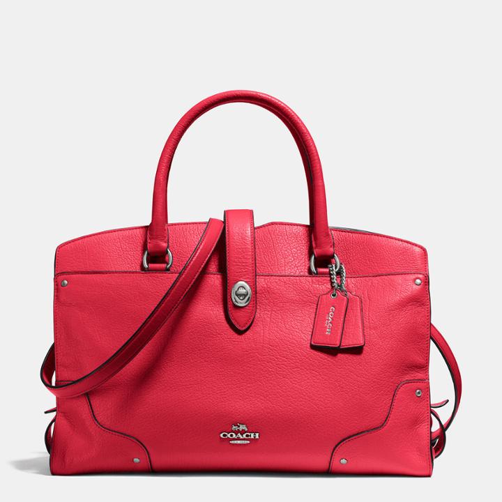 Coach Mercer Satchel In Grain Leather