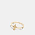 Coach Mini 18k Gold Plated Feather Ring