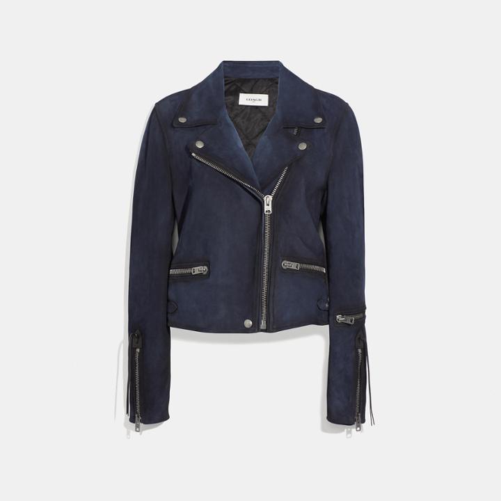 Coach Burnished Suede Moto Jacket