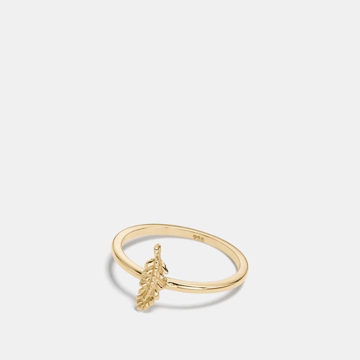Coach Mini Demi-fine Feather Ring