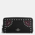 Coach Accordion Zip Wallet In Glovetanned Leather With Western Rivets